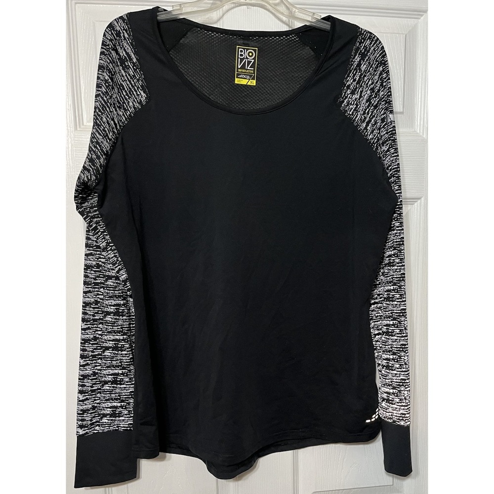 BCG BioViz‎ Athletic Women's LS Tee 360 Degrees Reflective XL Black Gray